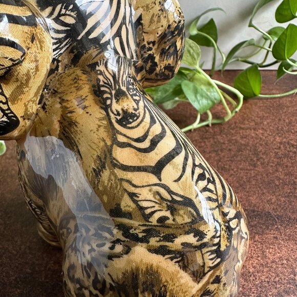 Le Vie Ceramic Elephant Figurine Animal Print Y2K - Picture 11 of 12